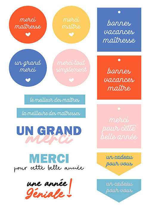 Étiquette cadeau de remerciement Étiquette autocollante imprimable -   France