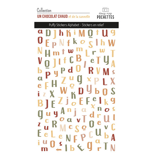 Stickers Puffy - Alphas - Un chocolat chaud et de la cannelle - Dans Mes Pochettes
