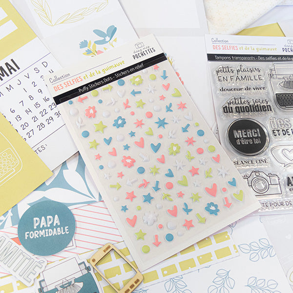 Stickers Puffy – Dots - Des selfies et de la guimauve - Dans Mes Pochettes