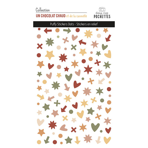 Stickers Puffy Dots - Un chocolat chaud et de la cannelle - Dans Mes Pochettes