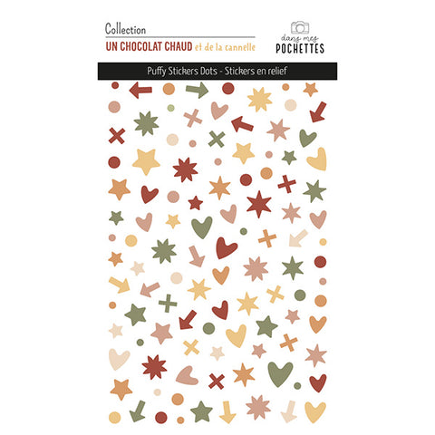 Stickers Puffy Dots - Un chocolat chaud et de la cannelle - Dans Mes Pochettes