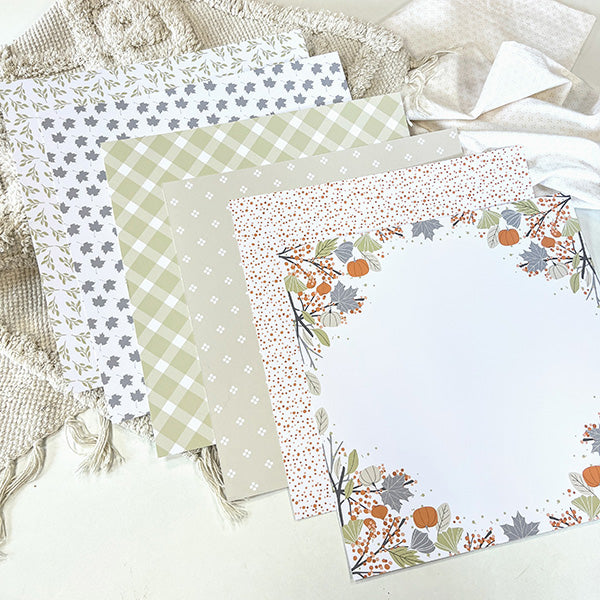 Collection de Papiers 30x30  - Des châtaignes et une boîte à goûter - Dans Mes Pochettes