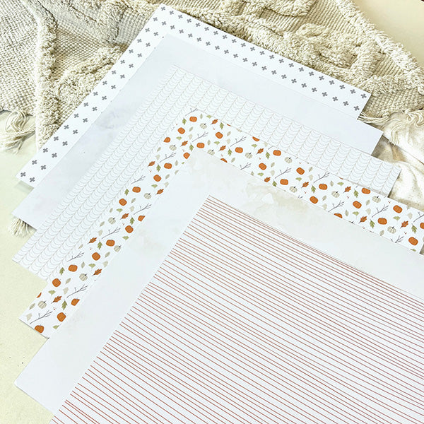 Collection de Papiers 30x30  - Des châtaignes et une boîte à goûter - Dans Mes Pochettes