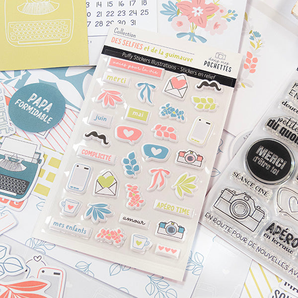 Stickers Puffy – Des selfies et de la guimauve - Dans Mes Pochettes