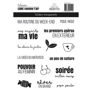 Stickers transparents – Libre comme l'air - Dans Mes Pochettes