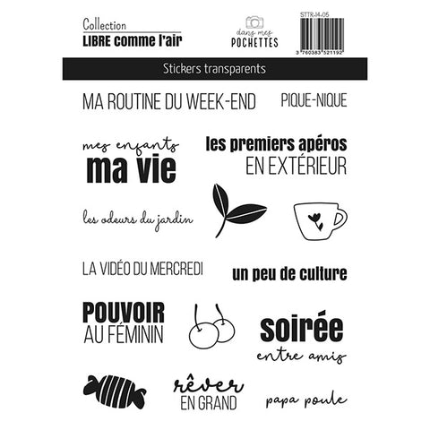 Stickers transparents – Libre comme l'air - Dans Mes Pochettes