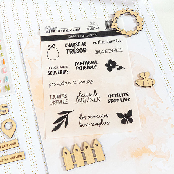 Stickers transparents – Des abeilles et du chocolat - Dans Mes Pochettes