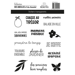 Stickers transparents – Des abeilles et du chocolat - Dans Mes Pochettes