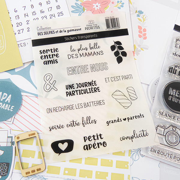 Stickers transparents – Des selfies et de la guimauve - Dans Mes Pochettes