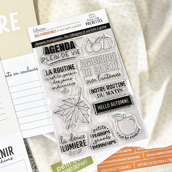 Tampons clear - Des châtaignes et une boîte à goûter - Dans Mes Pochettes
