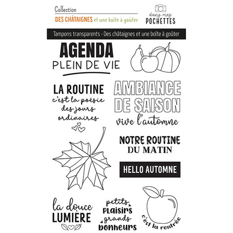 Tampons clear - Des châtaignes et une boîte à goûter - Dans Mes Pochettes