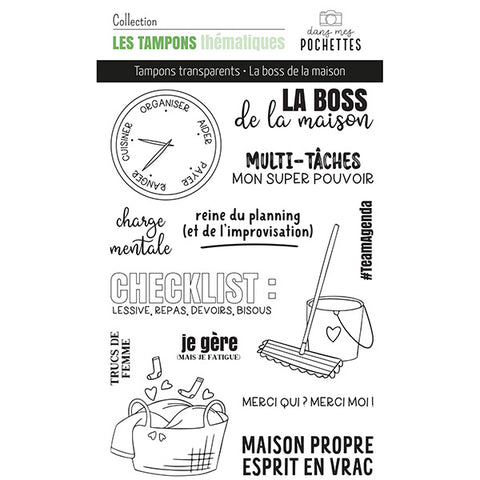 Tampons clear - La boss de la maison - Dans Mes Pochettes