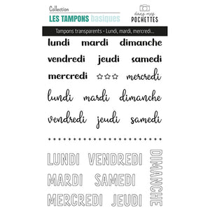Tampons clear - lundi, mardi, mercredi,... - Dans Mes Pochettes