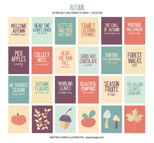 Project Life digital Cards to print - Autumn