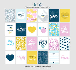 Project Life digital Cards to print - Only You